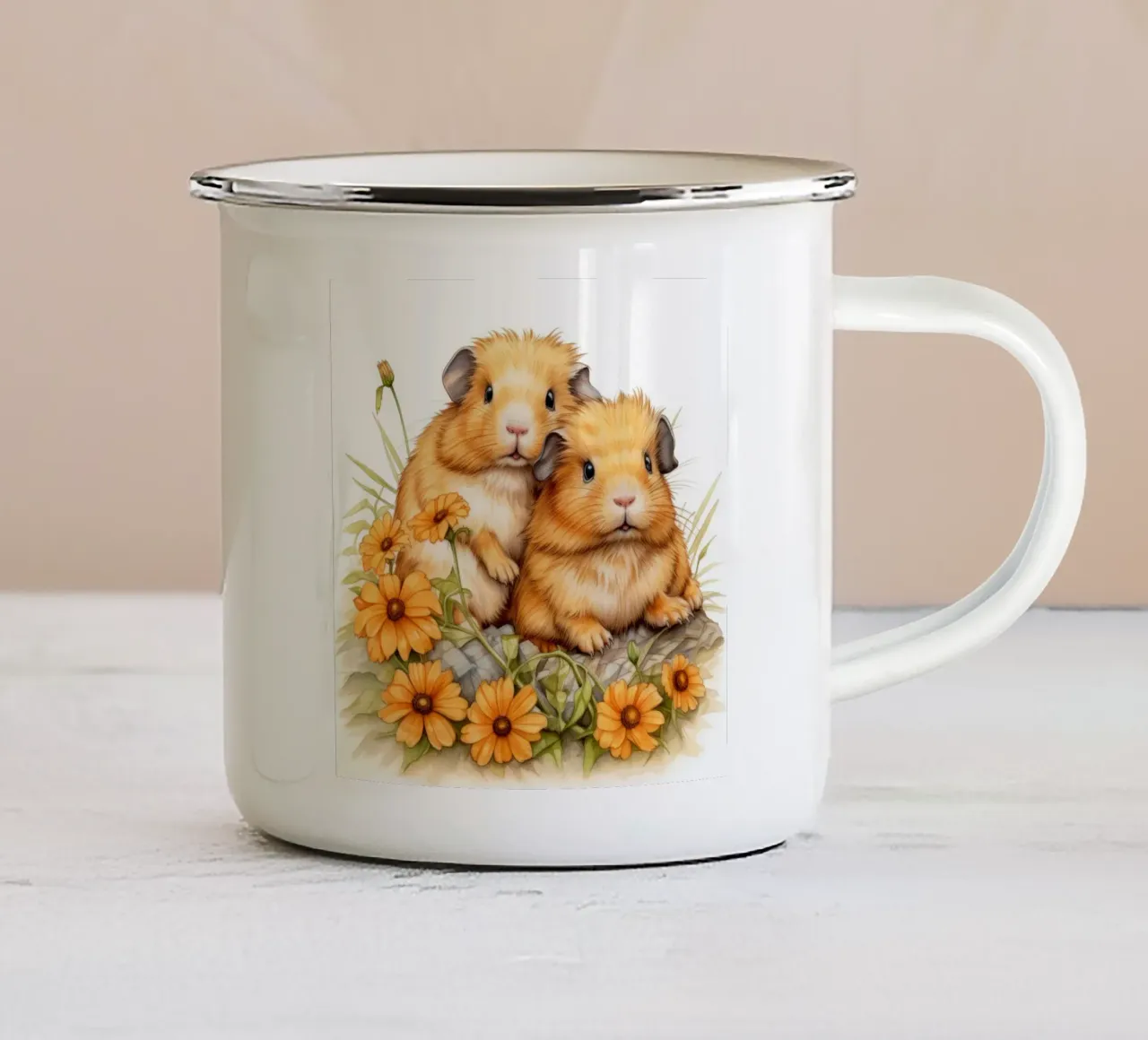 Piccoli porcellini d'India tazza in smalto da Happy Littles