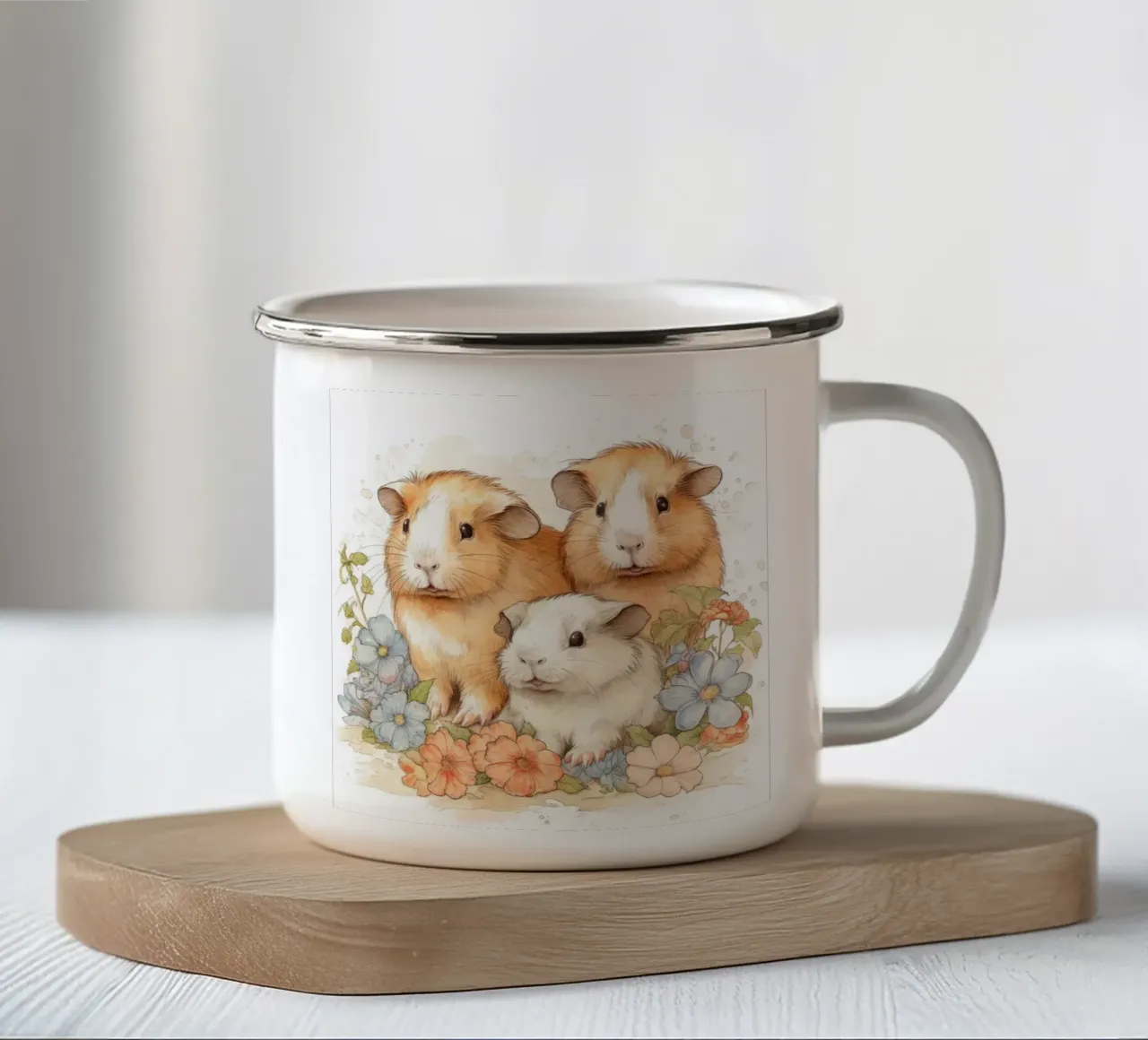 Piccoli porcellini d'India tazza in smalto da Happy Littles