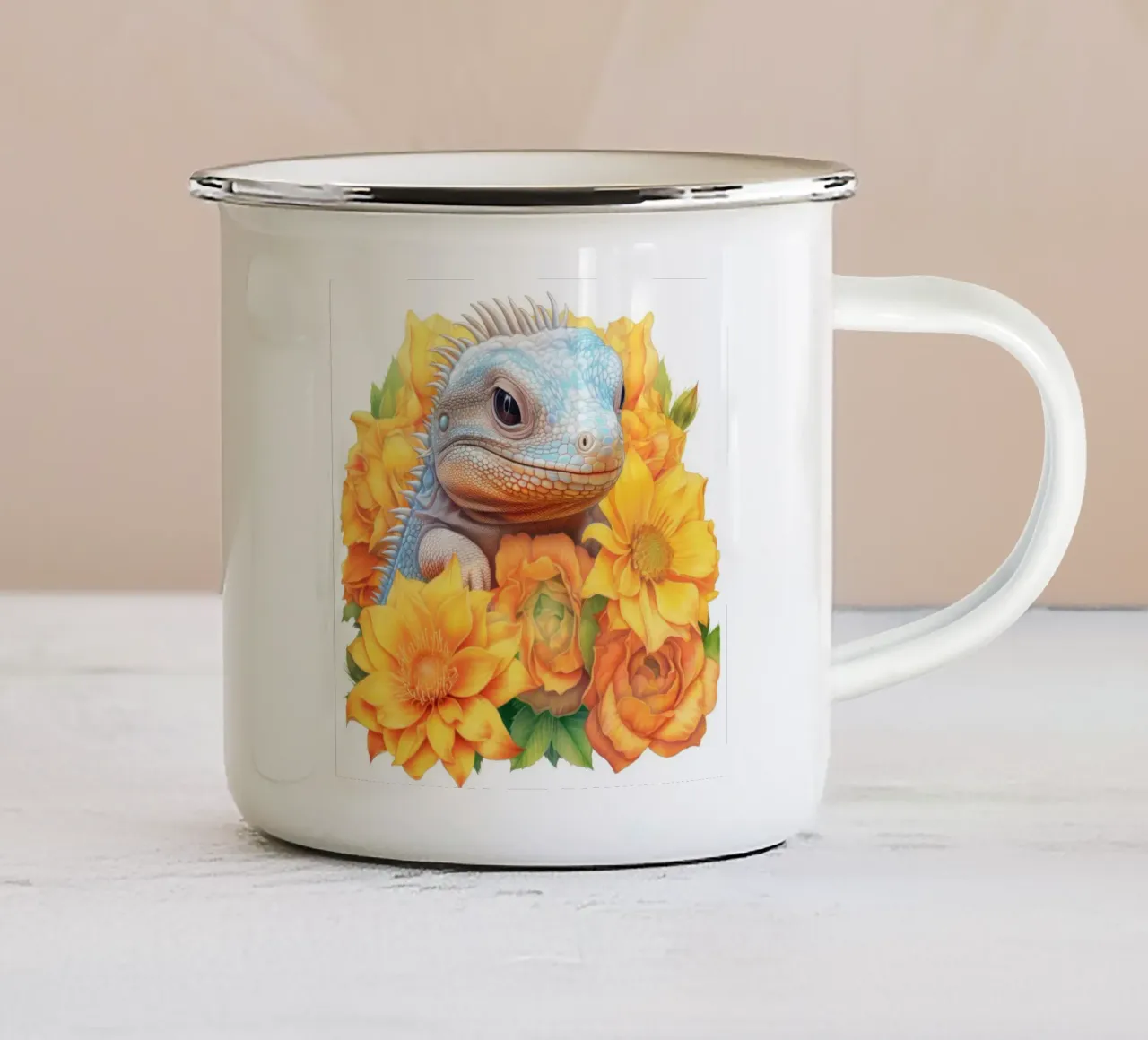 Baby Iguana tazza in smalto da Happy Littles
