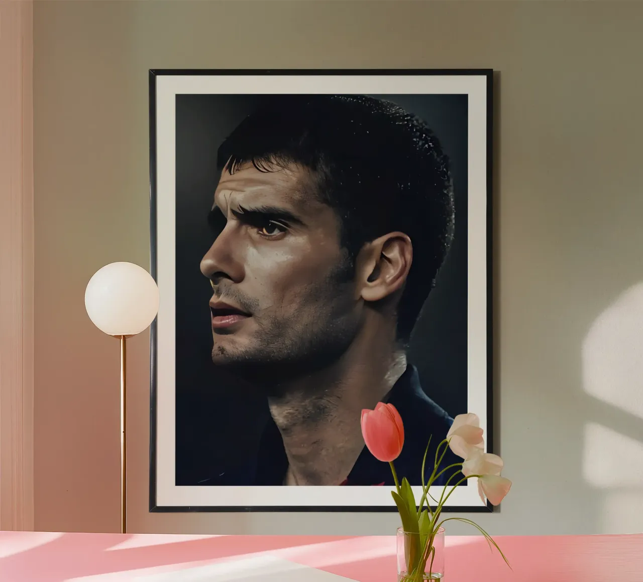 Pep Guardiola carta hahnemühle da Low poly art