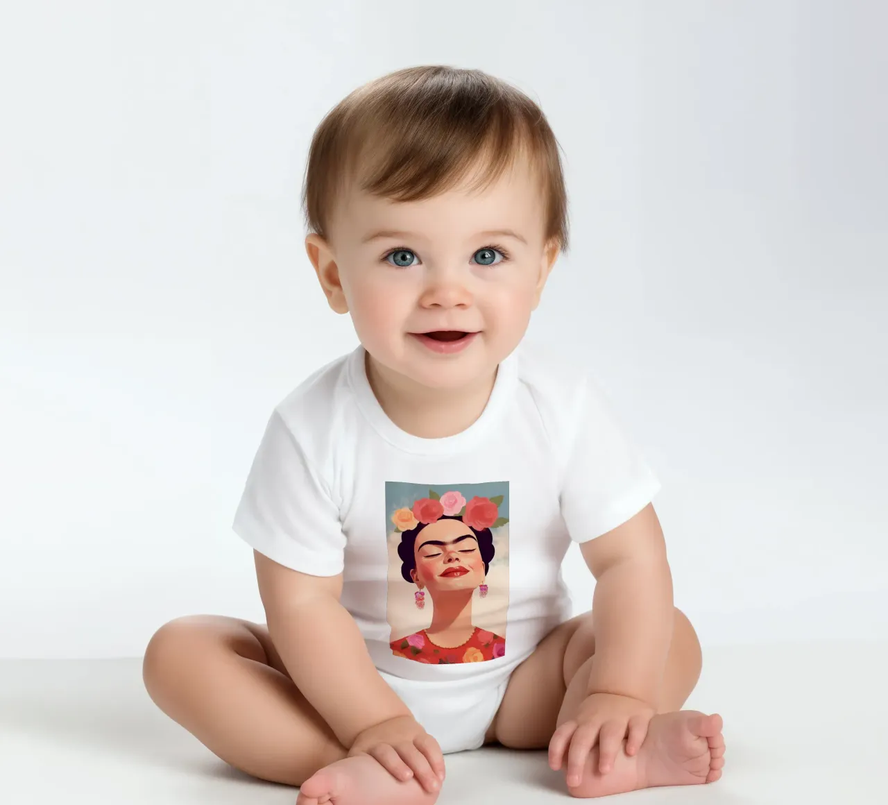 Felice Frida body neonato maniche corte da Carinaprint