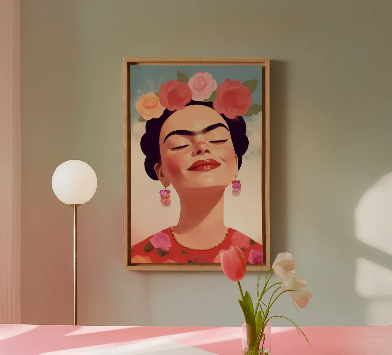 Felice Frida tela con Cornice a cassetta da Carinaprint