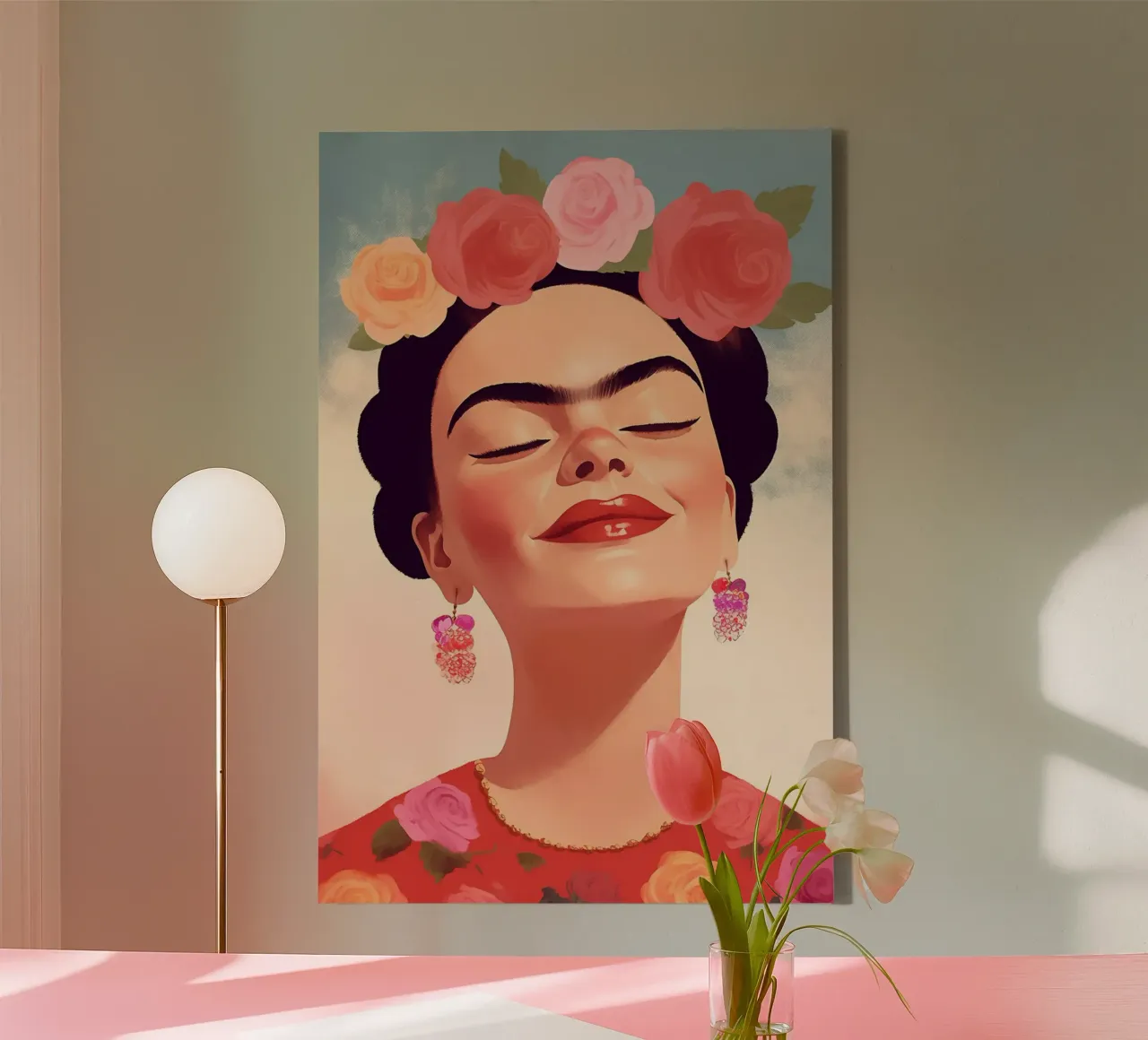 Felice Frida tela con Cornice a cassetta da Carinaprint