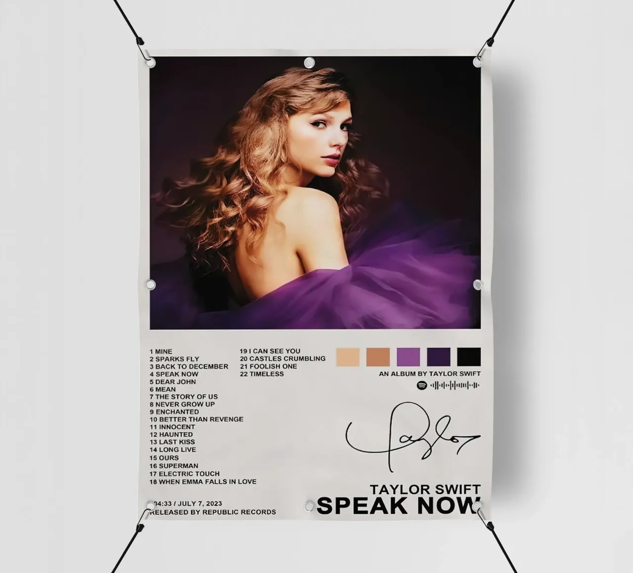 Taylor Swift Speak Now telo in pvc da Raptor Metafora