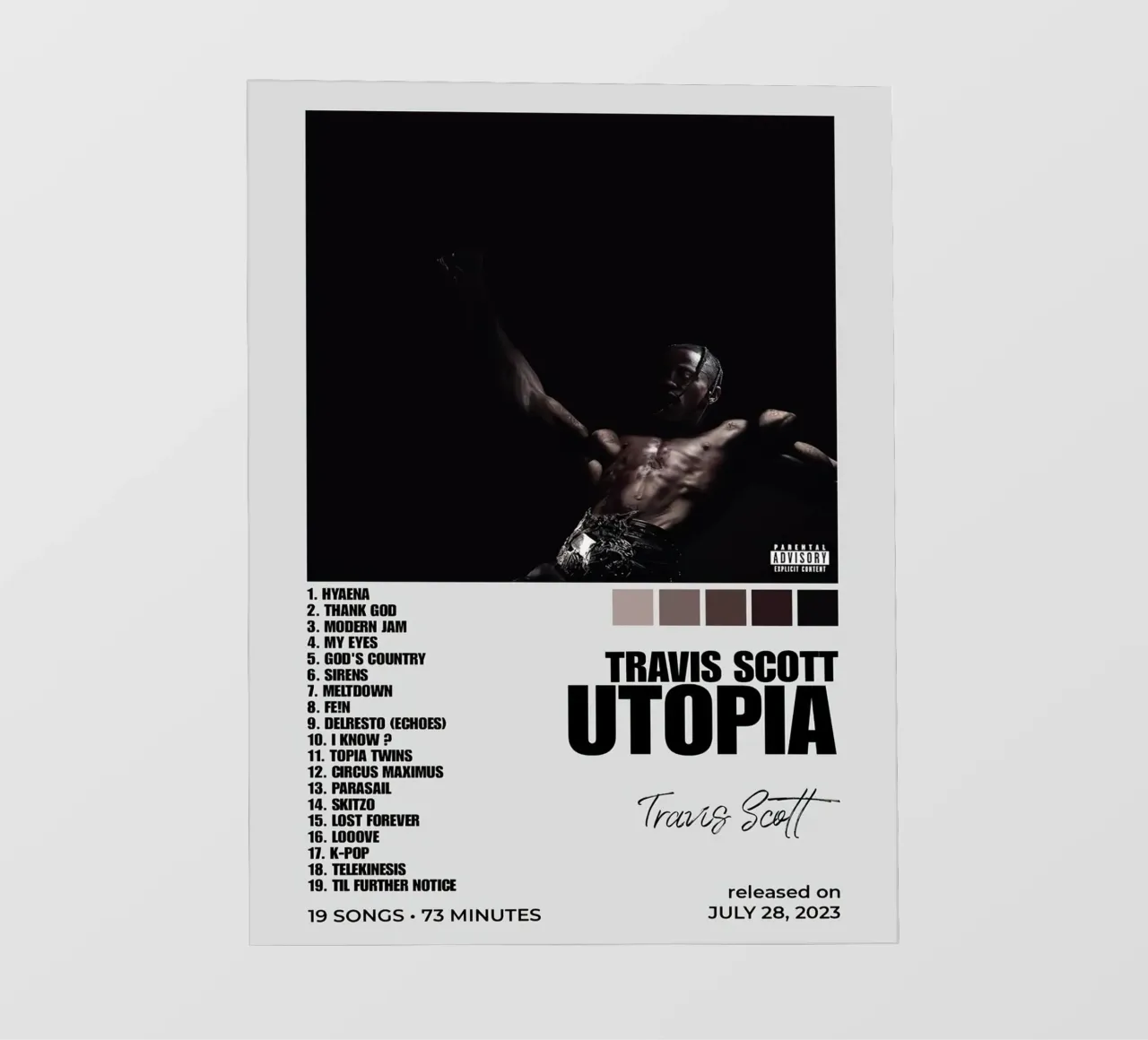 Travis Scott Utopia telo in pvc da Raptor Metafora