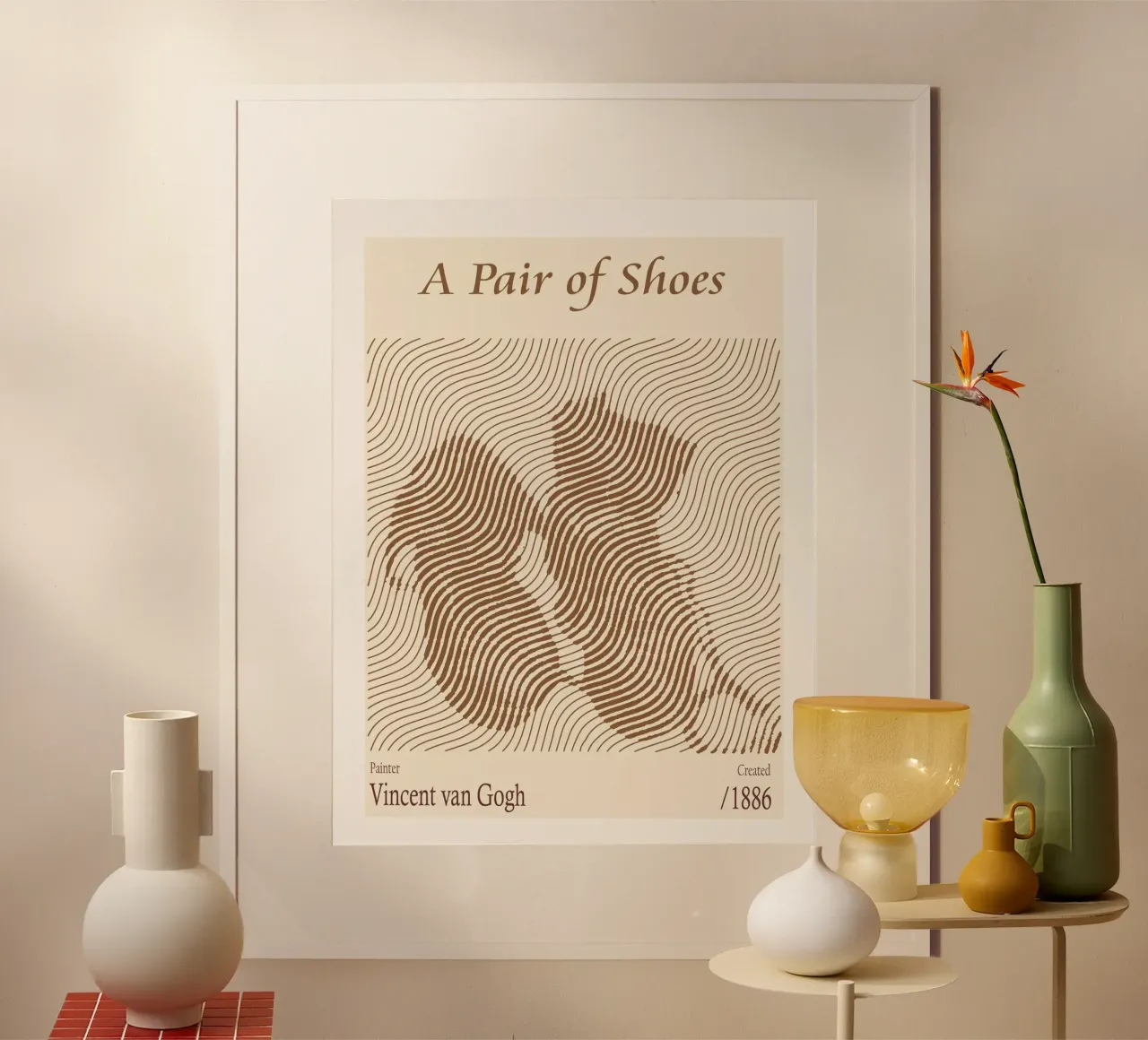 Un paio di scarpe - Vincent van Gogh (1886) poster con telaio in plastica da Doa Project