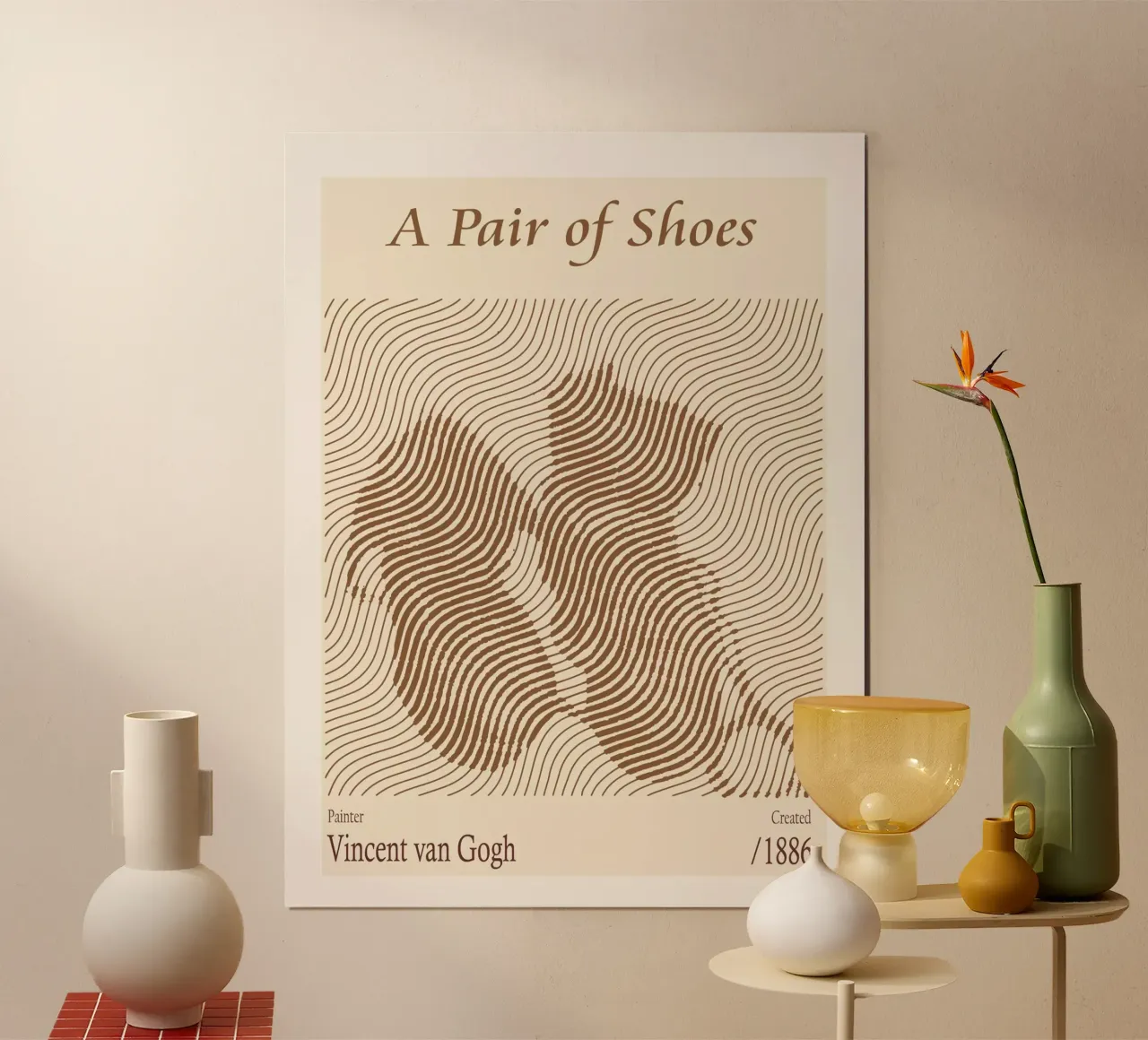 Un paio di scarpe - Vincent van Gogh (1886) poster con telaio in plastica da Doa Project