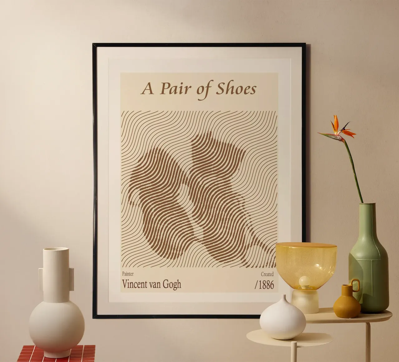 Un paio di scarpe - Vincent van Gogh (1886) poster con telaio in plastica da Doa Project
