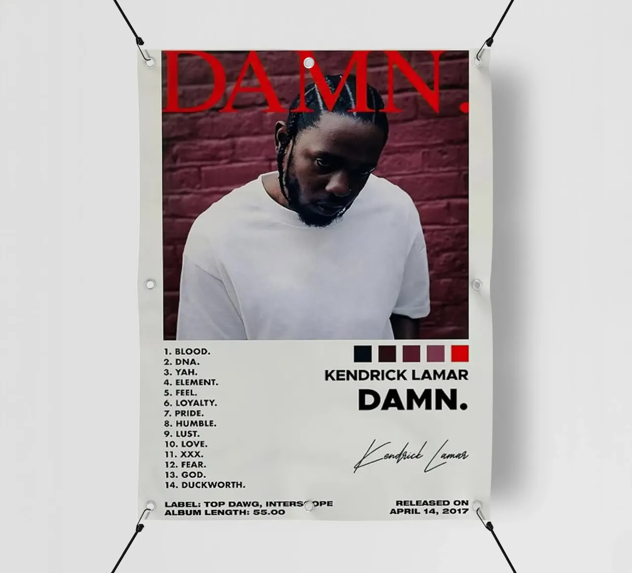 Kendrick Lamar Damn telo in pvc da Raptor Metafora