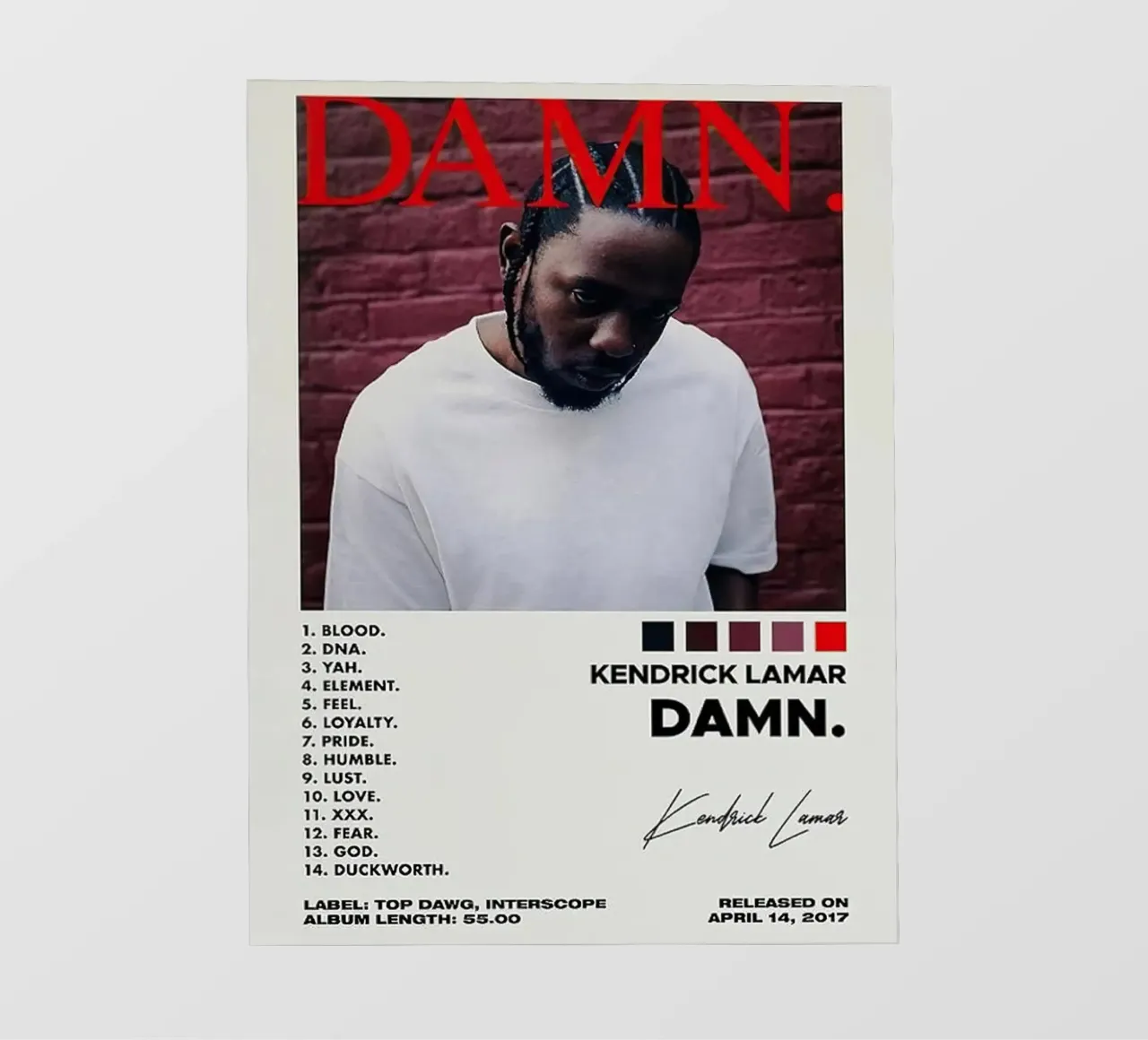 Kendrick Lamar Damn telo in pvc da Raptor Metafora