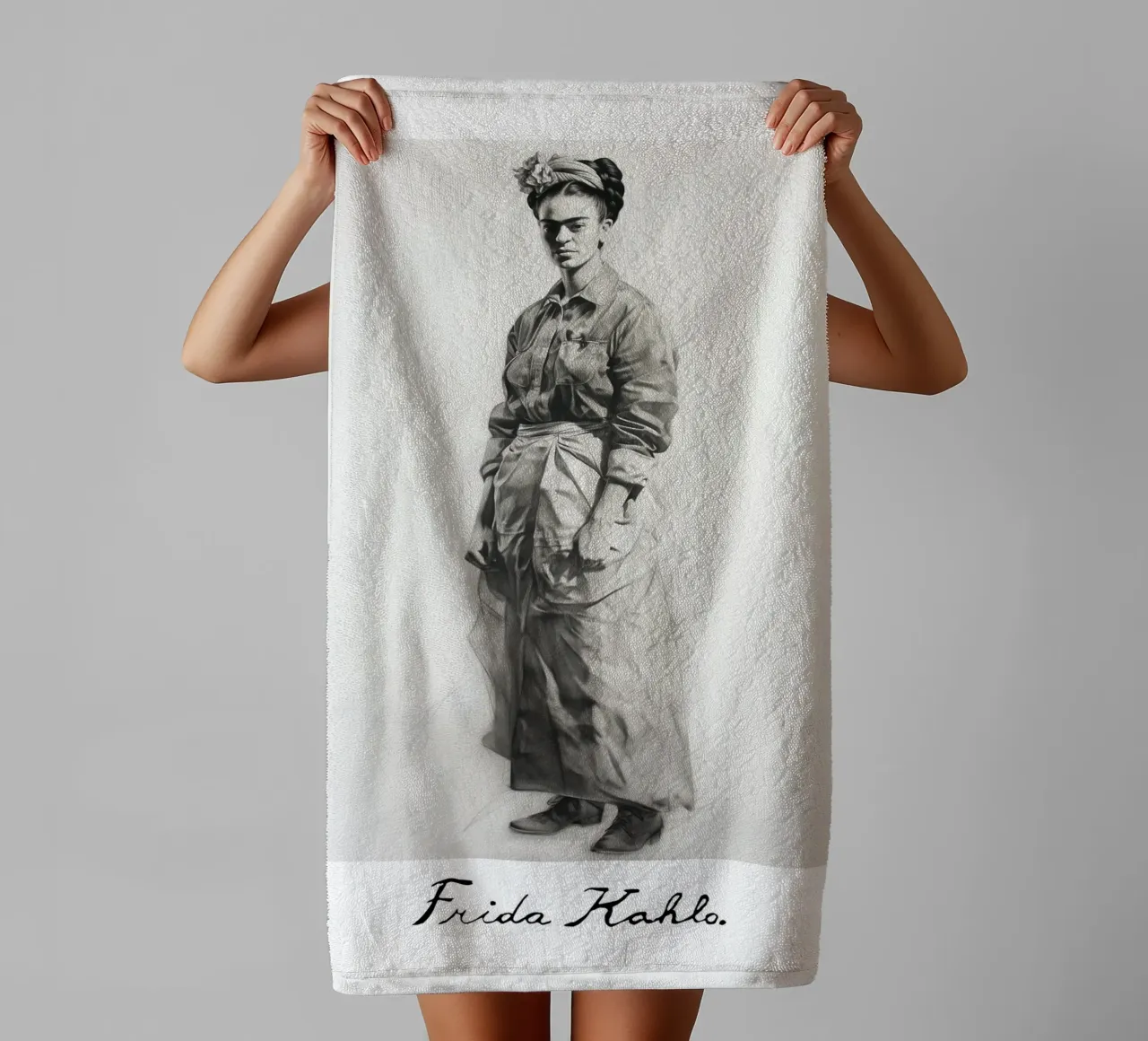 Frida Espressione e forza asciugamano da bagno da Carinaprint