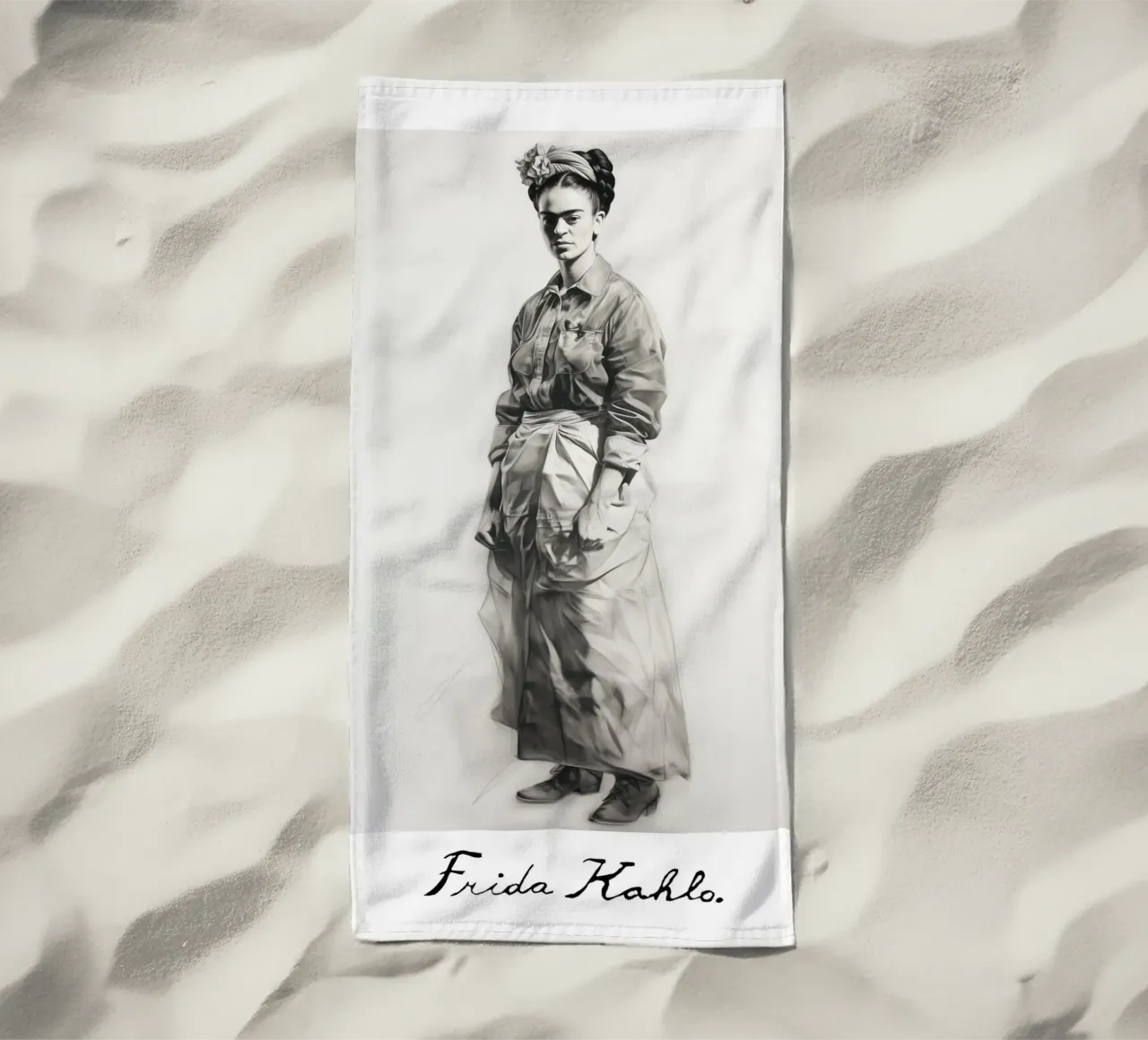 Frida Espressione e forza telo mare da Carinaprint