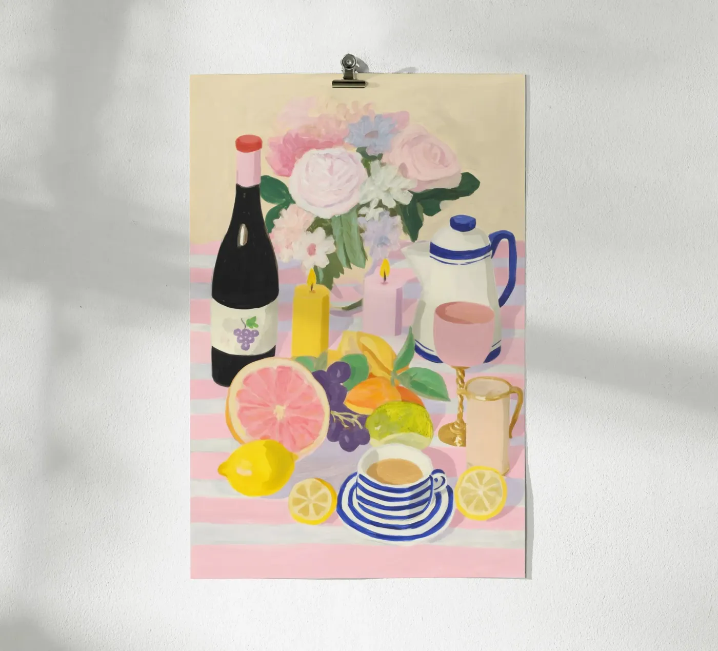 Wine and citrus fruits poster da Carinaprint