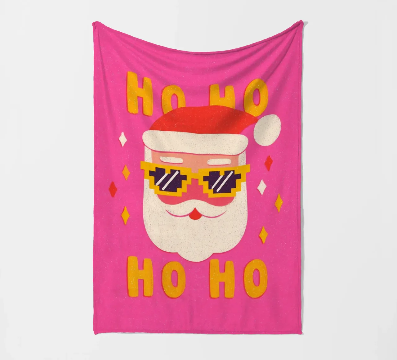 Babbo Natale in stile pixel coperta in pile da Carinaprint
