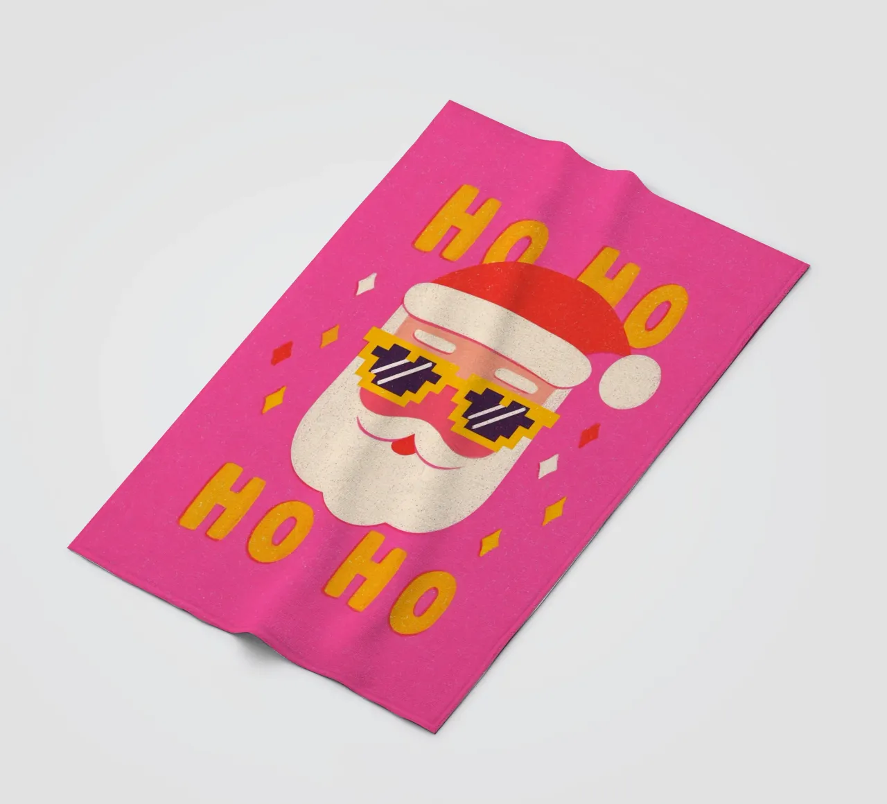 Babbo Natale in stile pixel coperta in pile da Carinaprint