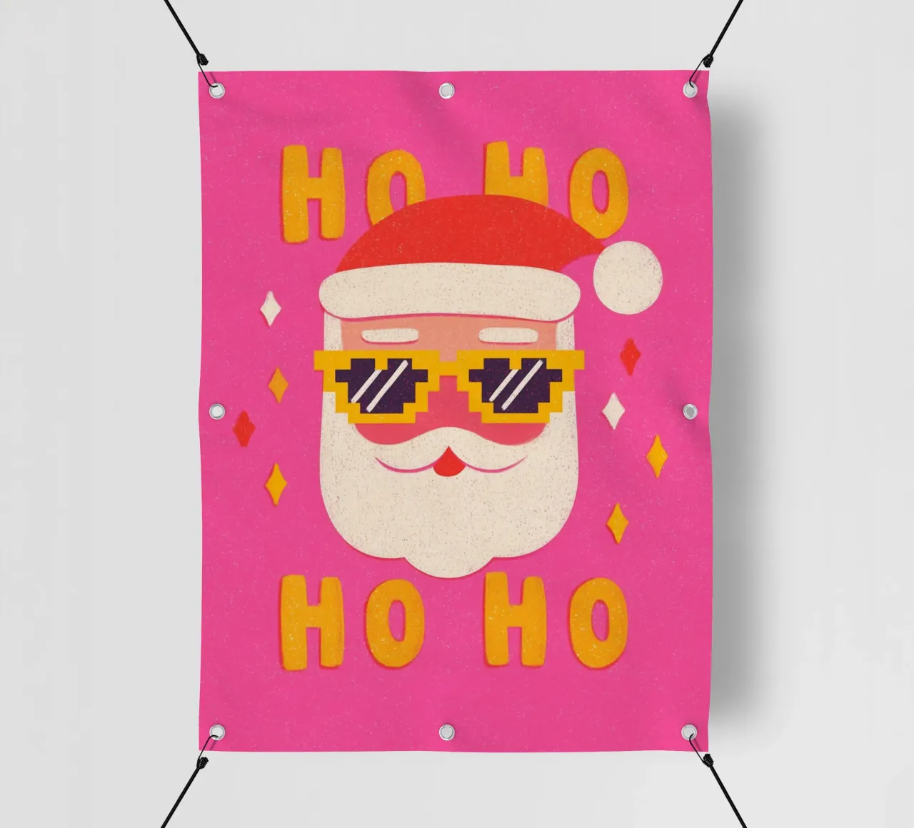 Babbo Natale in stile pixel telo in pvc da Carinaprint