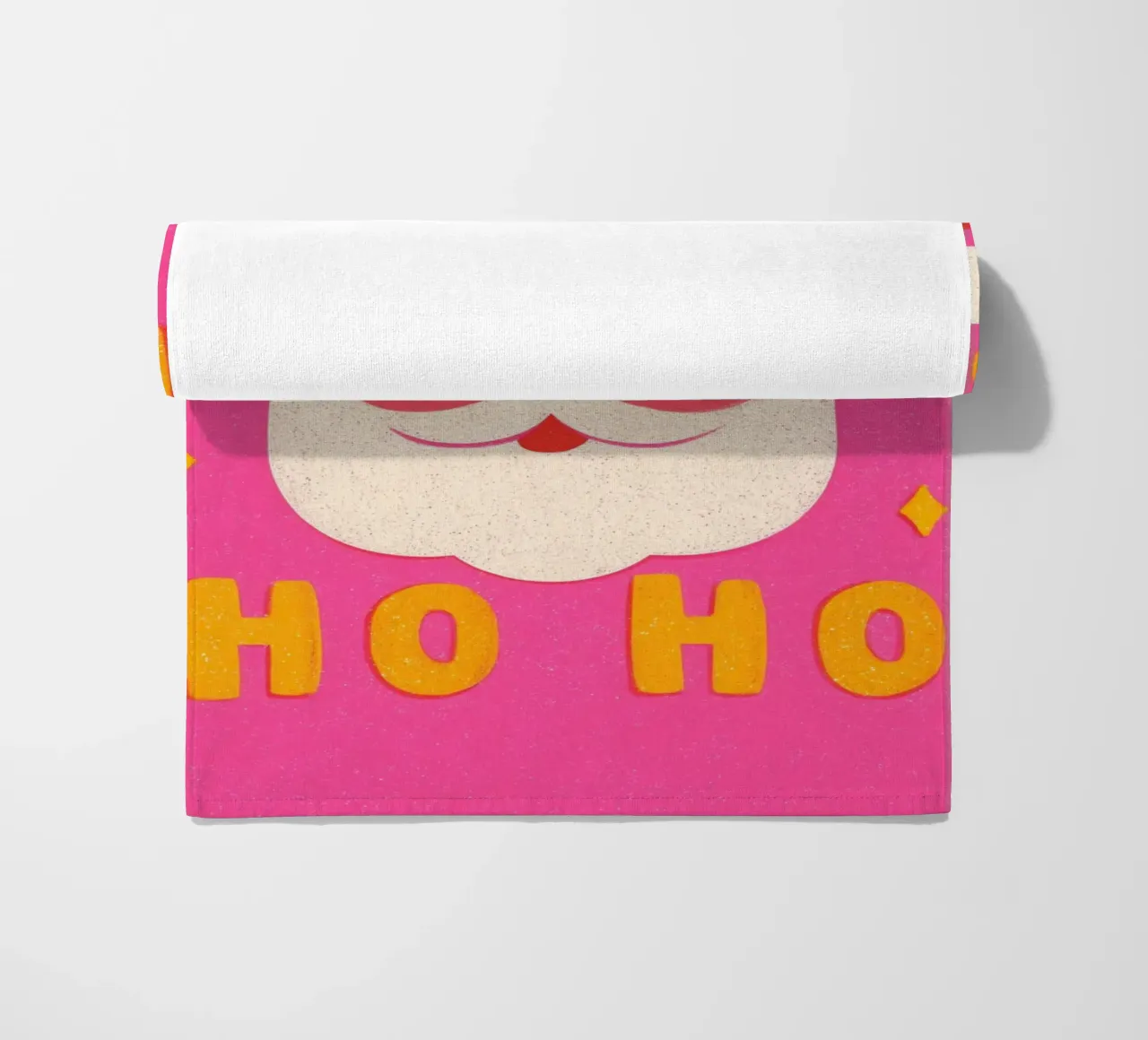 Babbo Natale in stile pixel telo mare da Carinaprint