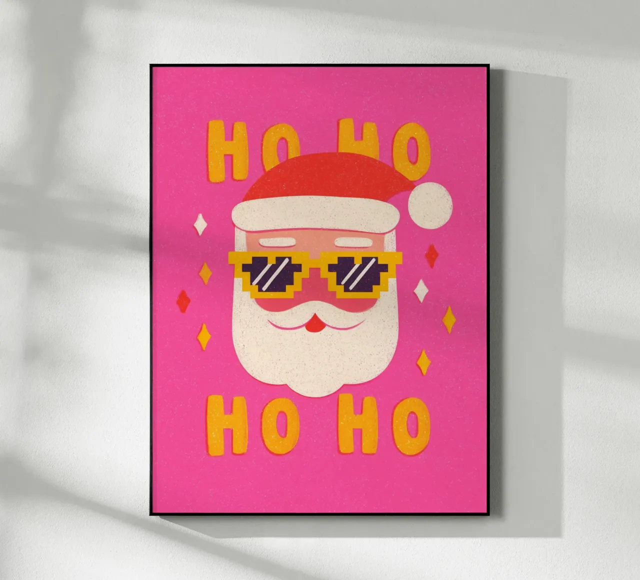 Babbo Natale in stile pixel plexiglass da Carinaprint