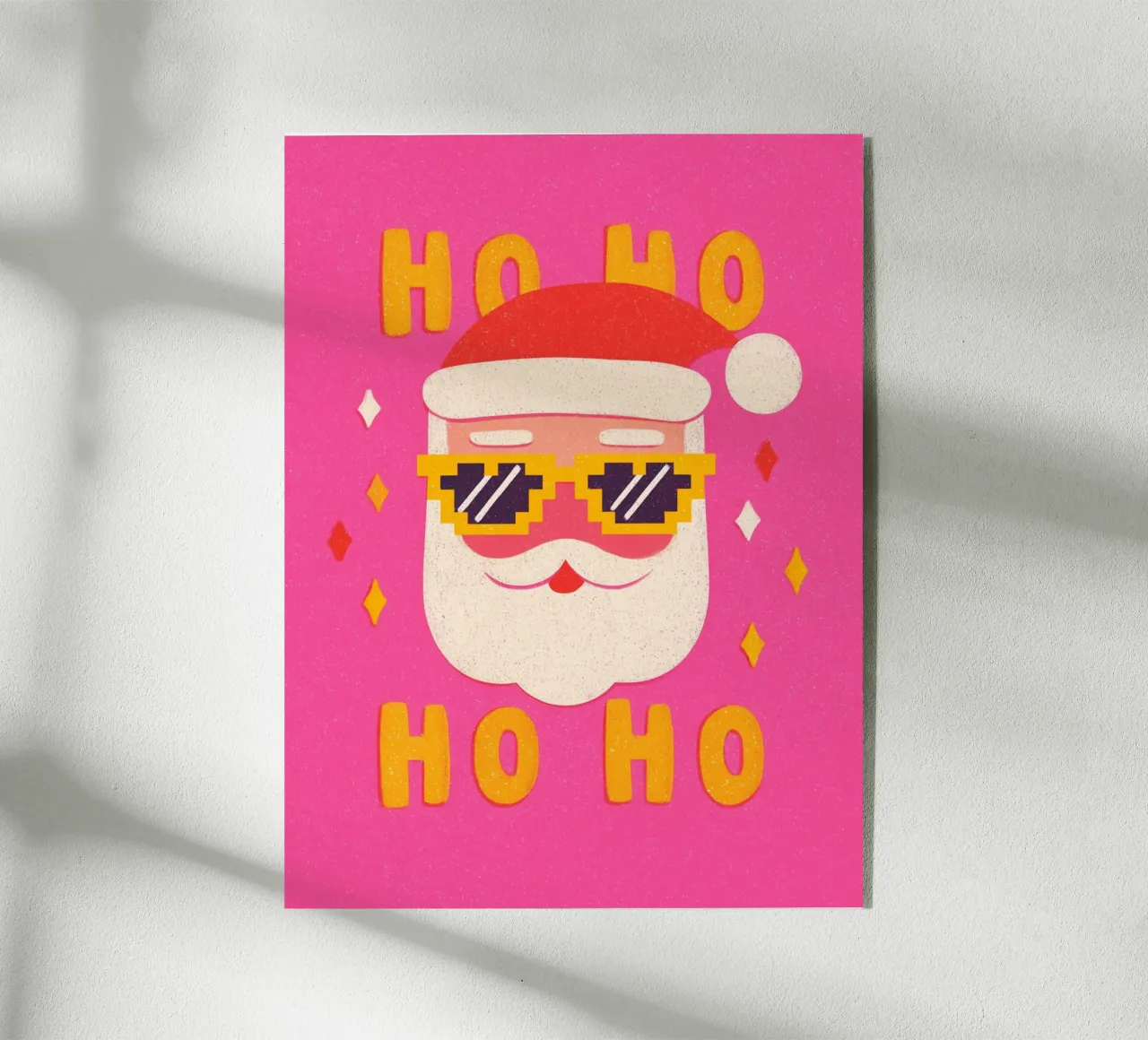 Babbo Natale in stile pixel plexiglass da Carinaprint