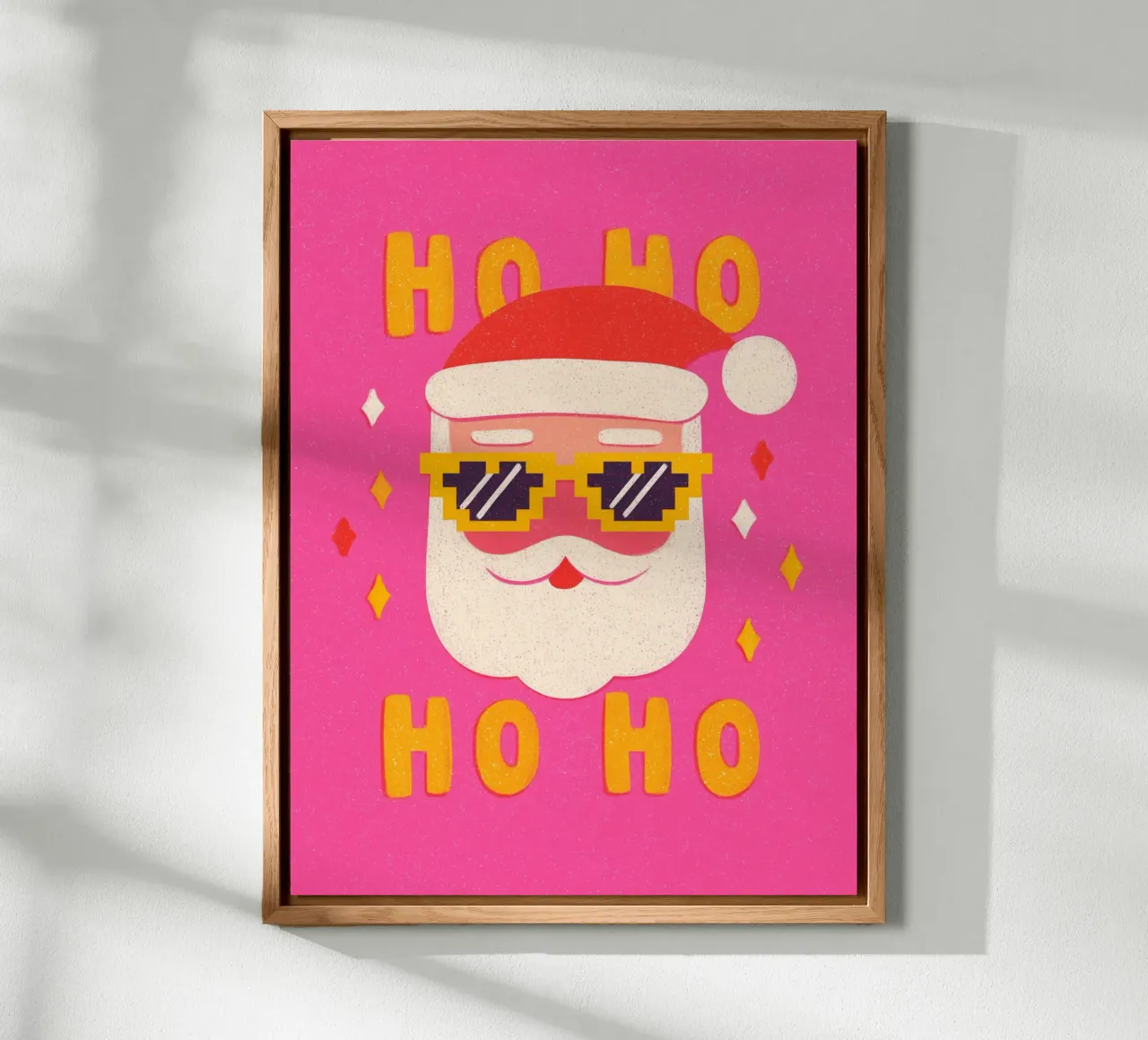 Babbo Natale in stile pixel alluminio dibond da Carinaprint