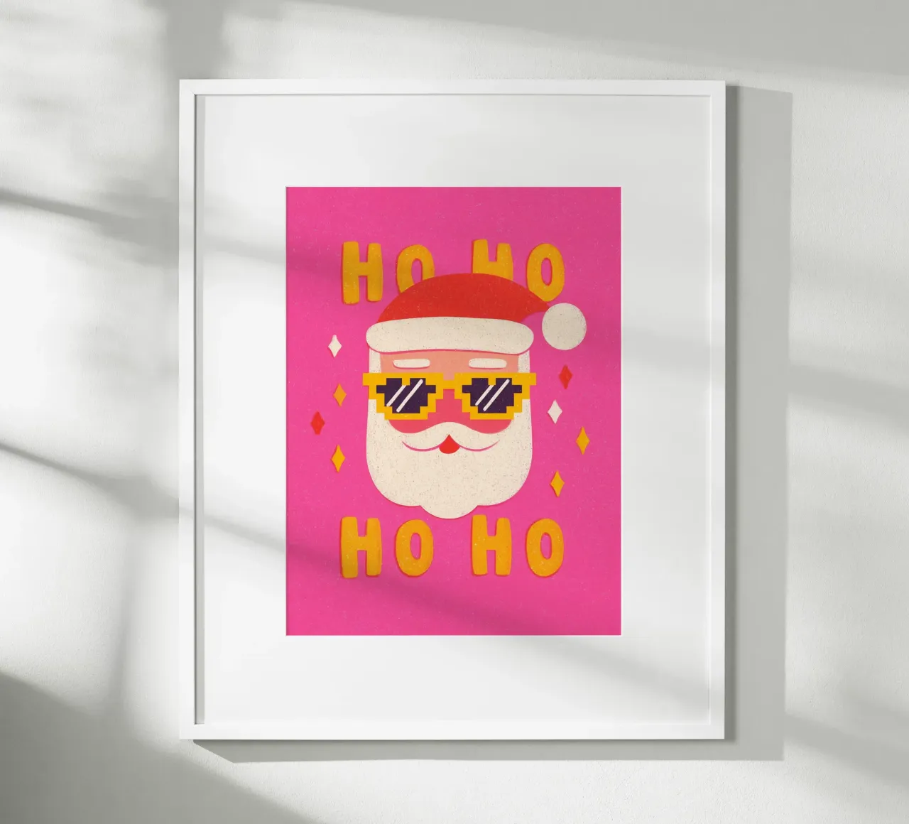 Babbo Natale in stile pixel carta hahnemühle da Carinaprint