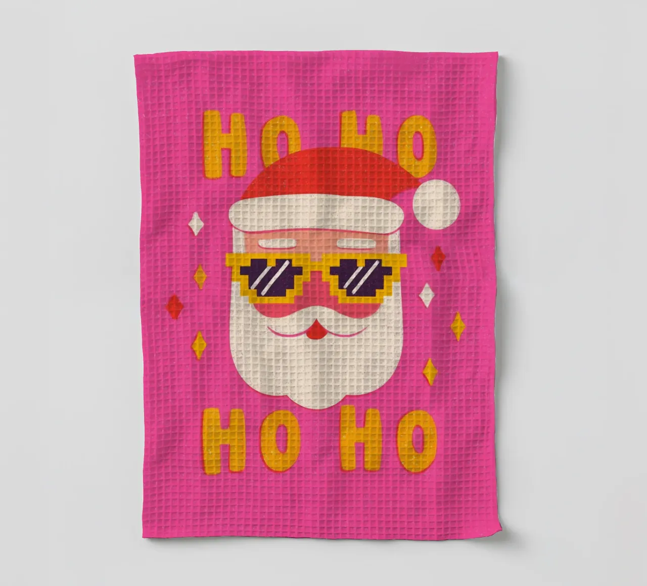 Père Noël en Pixel Style torchon de Carinaprint