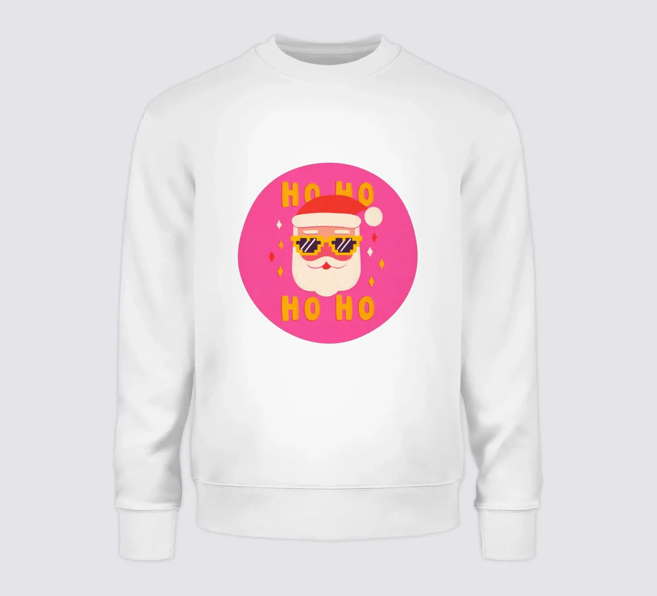 Babbo Natale in stile pixel rosa felpa da Carinaprint