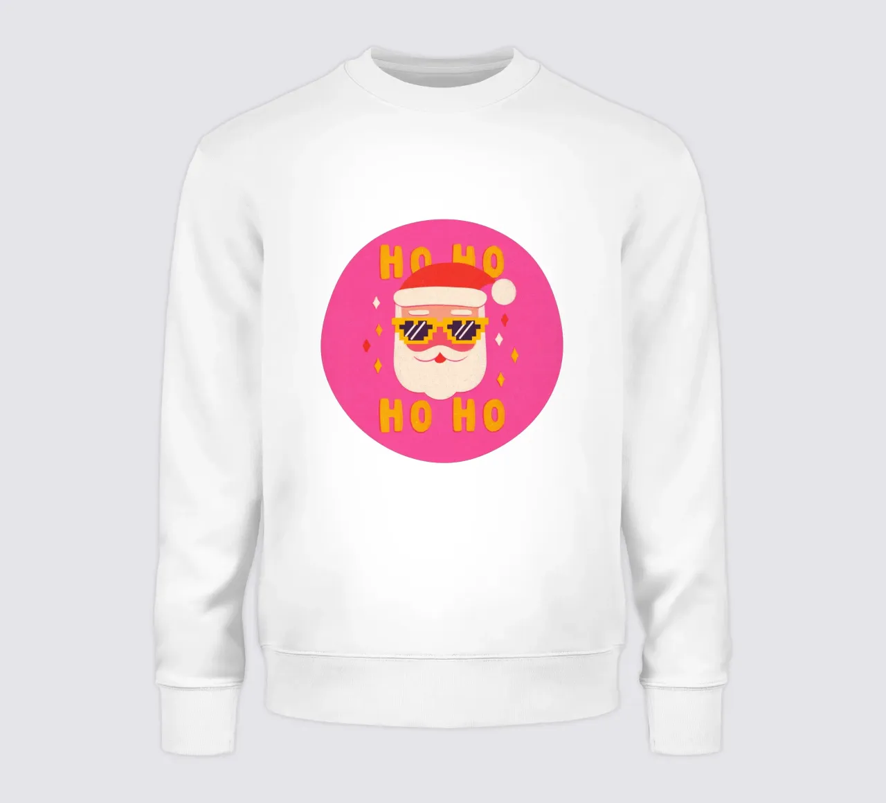 Babbo Natale in stile pixel rosa felpa da Carinaprint