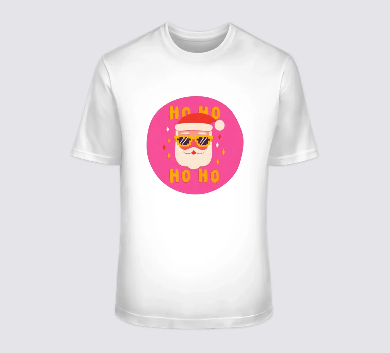Babbo Natale in stile pixel rosa t-shirt da Carinaprint