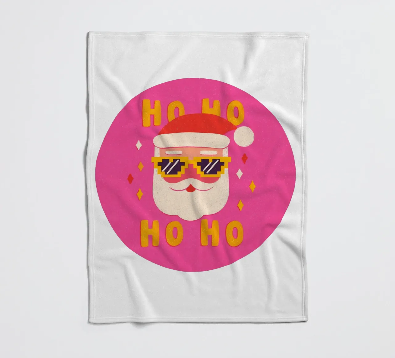 Babbo Natale in stile pixel rosa coperta in pile da Carinaprint