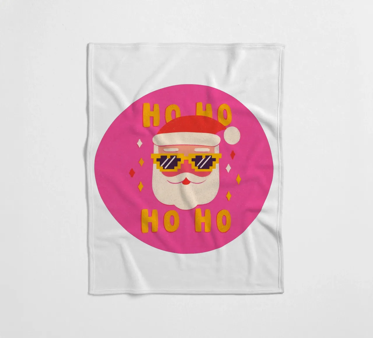 Babbo Natale in stile pixel rosa coperta in pile da Carinaprint