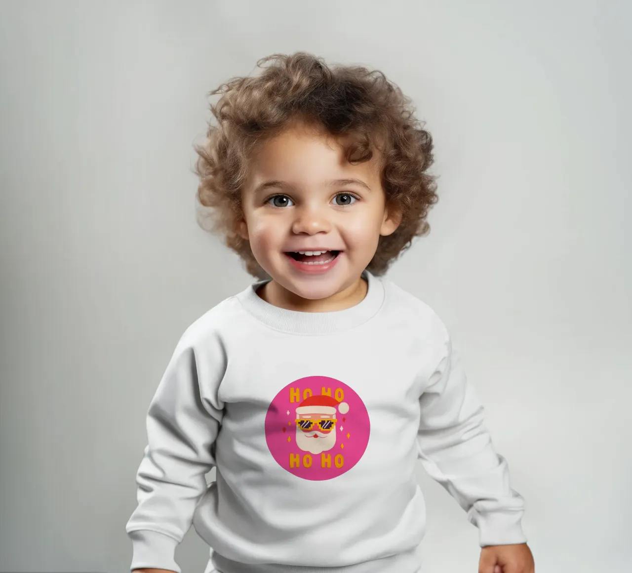 Babbo Natale in stile pixel rosa felpa neonato da Carinaprint