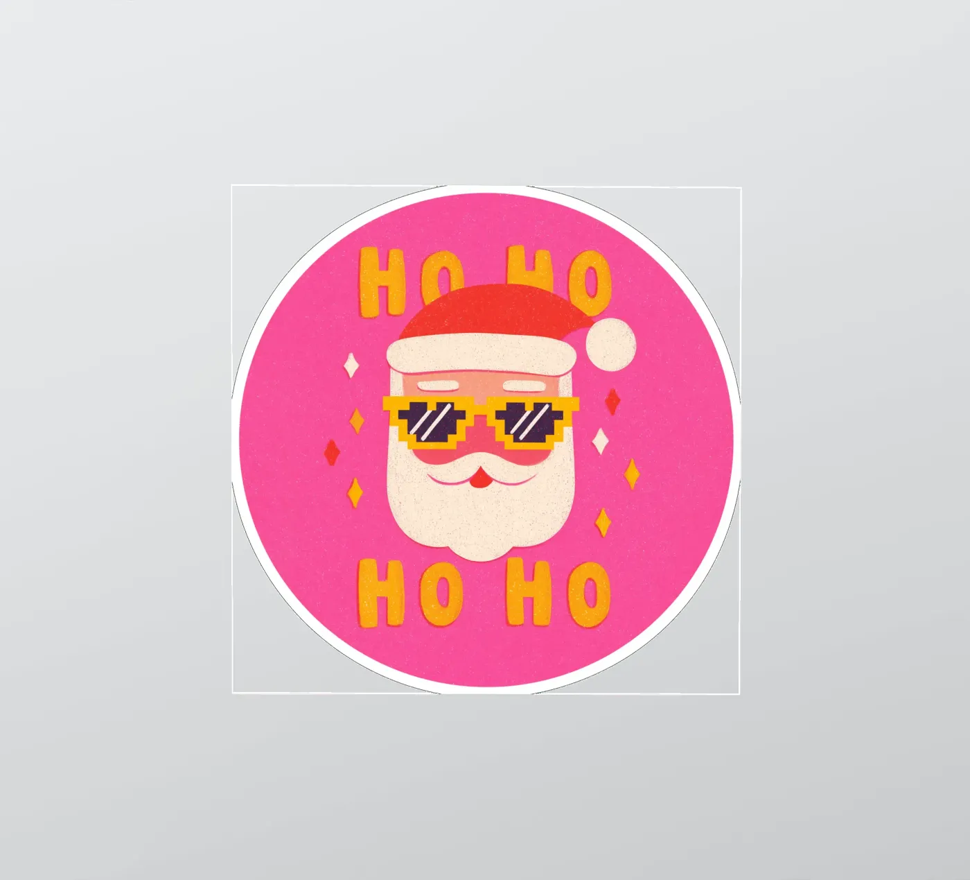 Babbo Natale in stile pixel rosa adesivo da Carinaprint