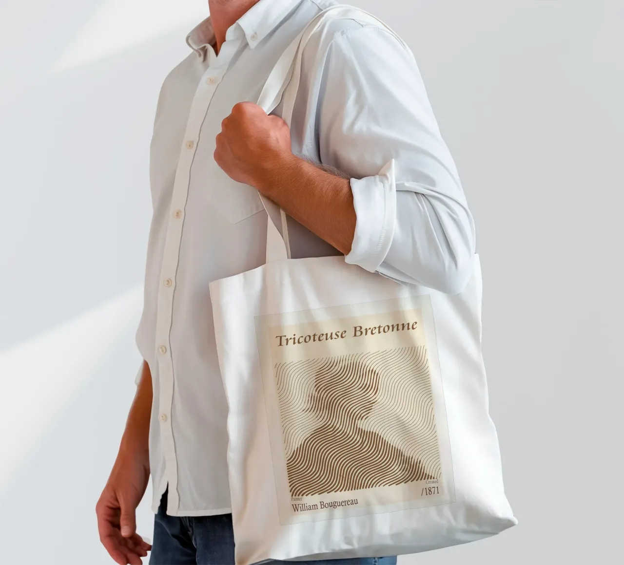 Magliaio bretone - William Bouguereau borsa in juta da Doa Project