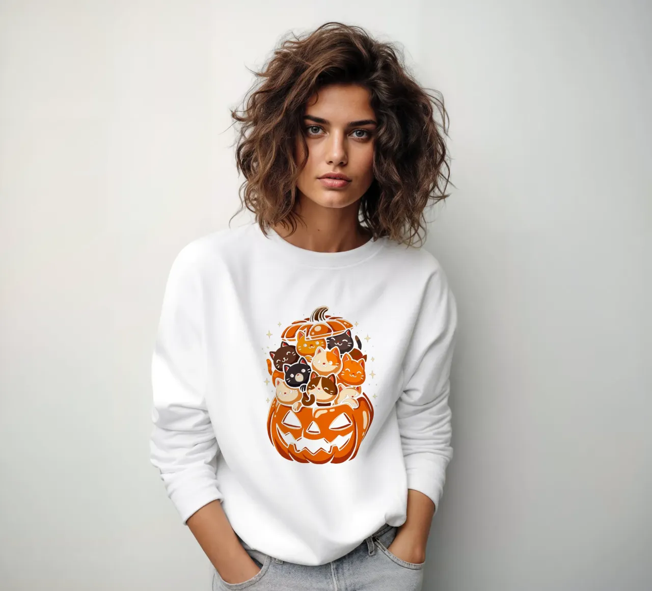 Gatti carini con la zucca felpa da LM2KONE