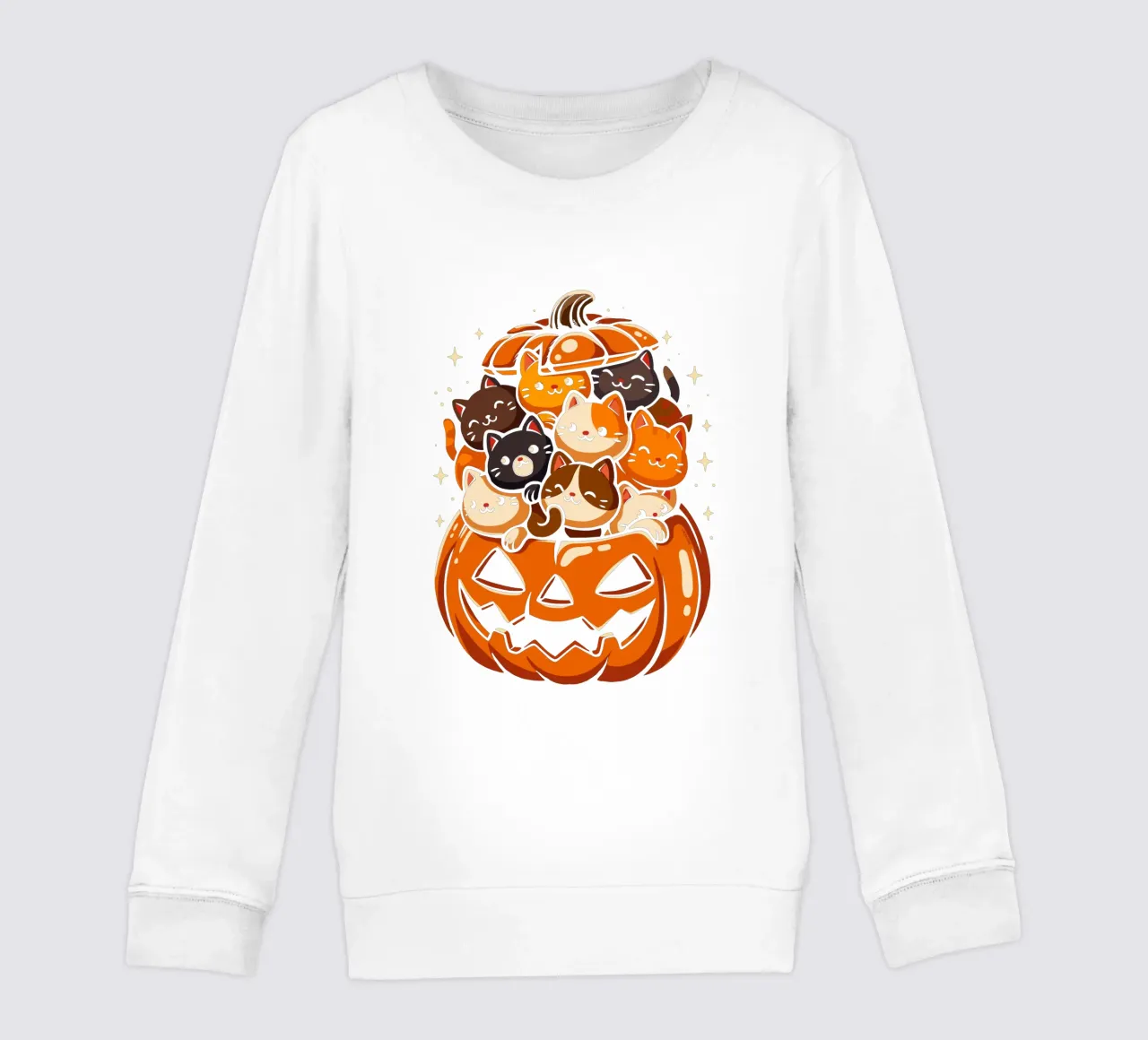 Gatti carini con la zucca felpa bambino da LM2KONE