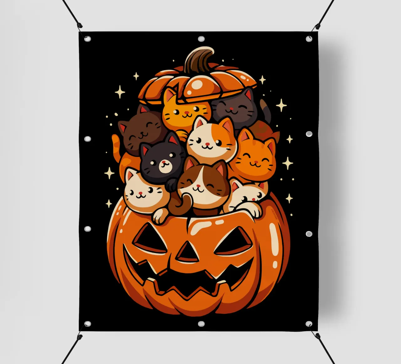 Gatti carini con la zucca telo in pvc da LM2KONE