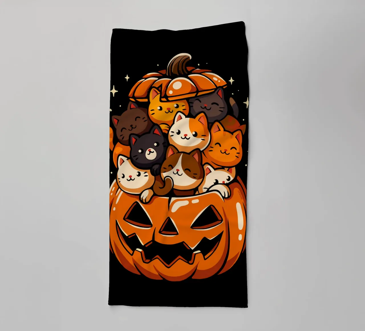 Gatti carini con la zucca asciugamano da bagno da LM2KONE