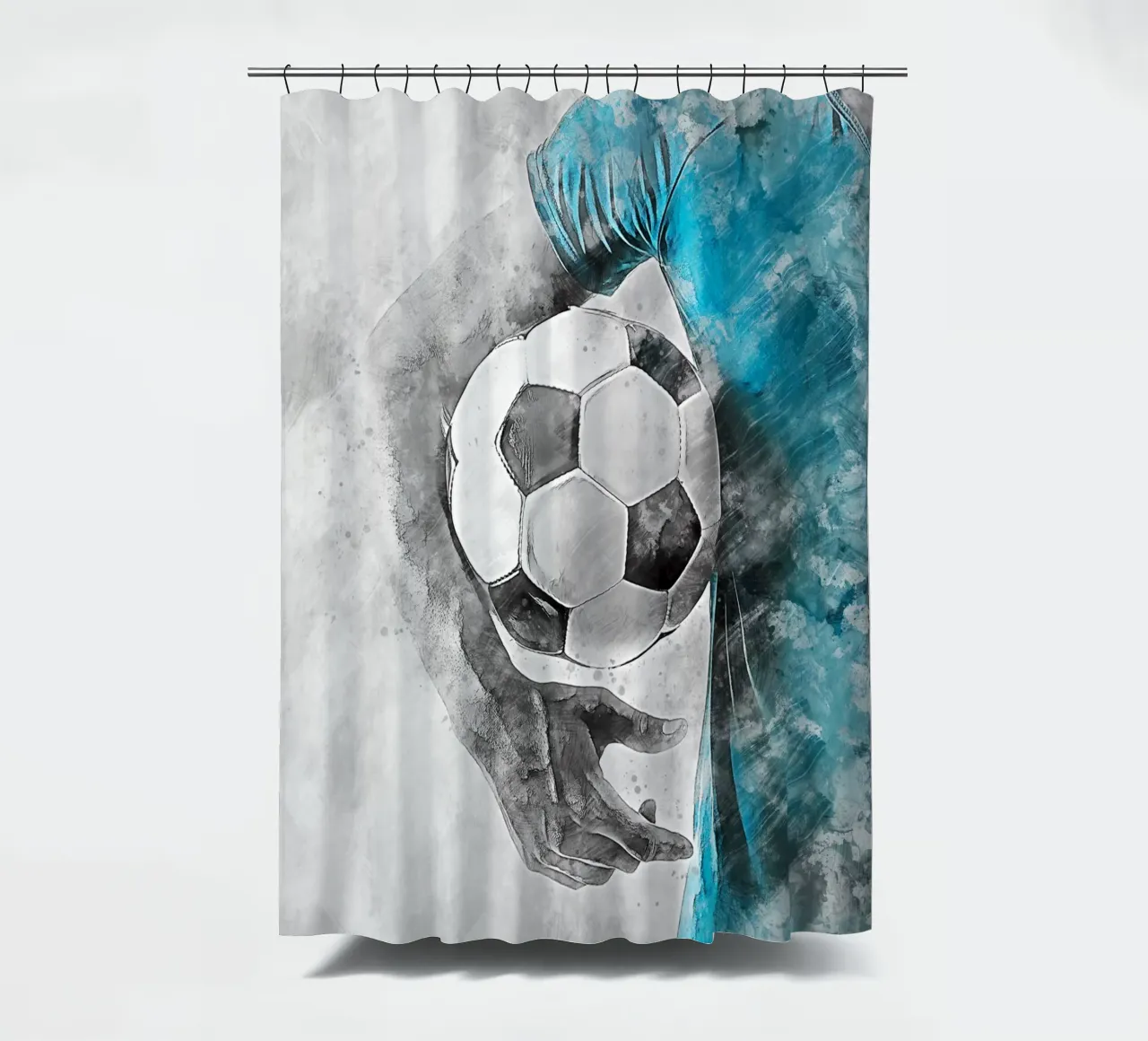 Football 6 shower curtain by Mateo
