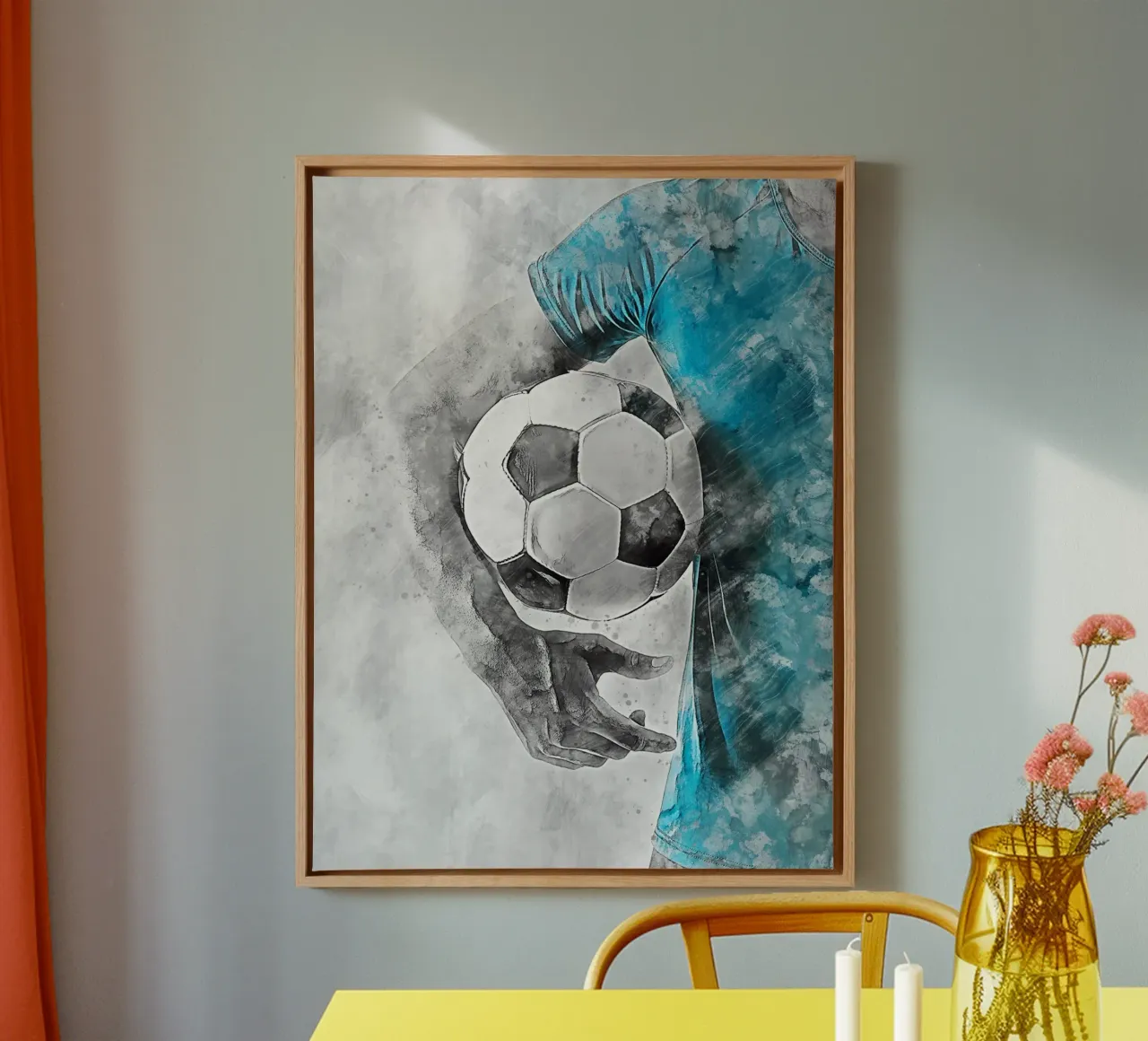 Voetbal 6 canvas met Baklijst van Mateo