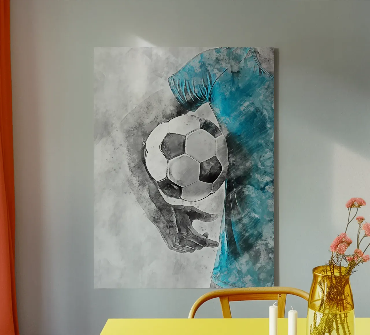 Voetbal 6 canvas met Baklijst van Mateo
