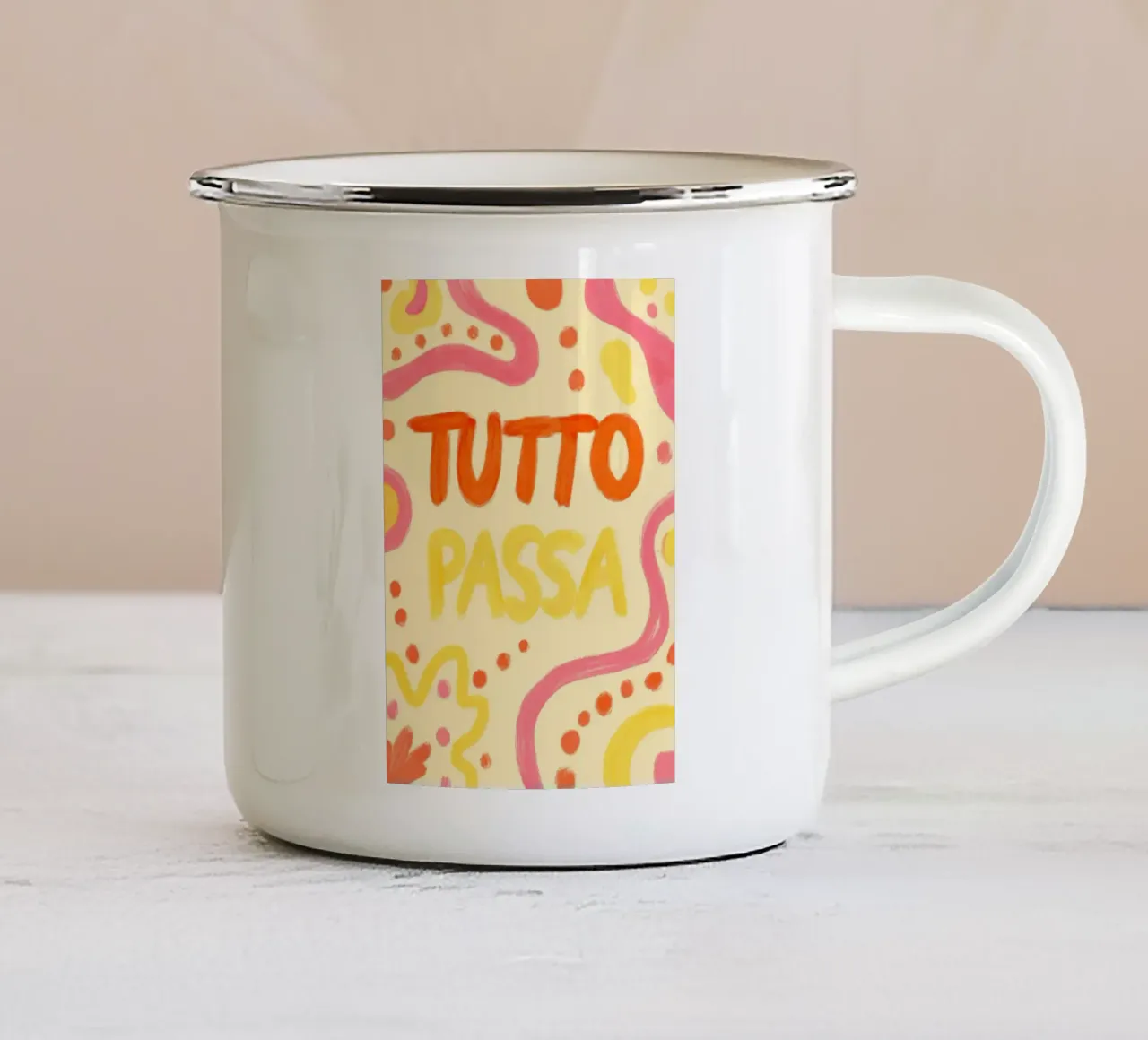Tutto Passa III tazza in smalto da Studio Dolci