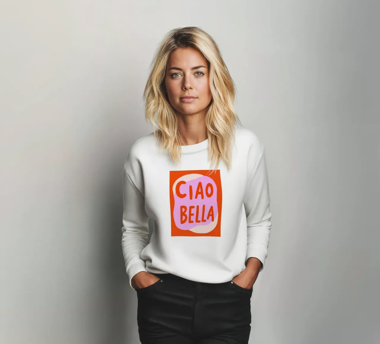 Ciao Bella, orange pop felpa da Carinaprint