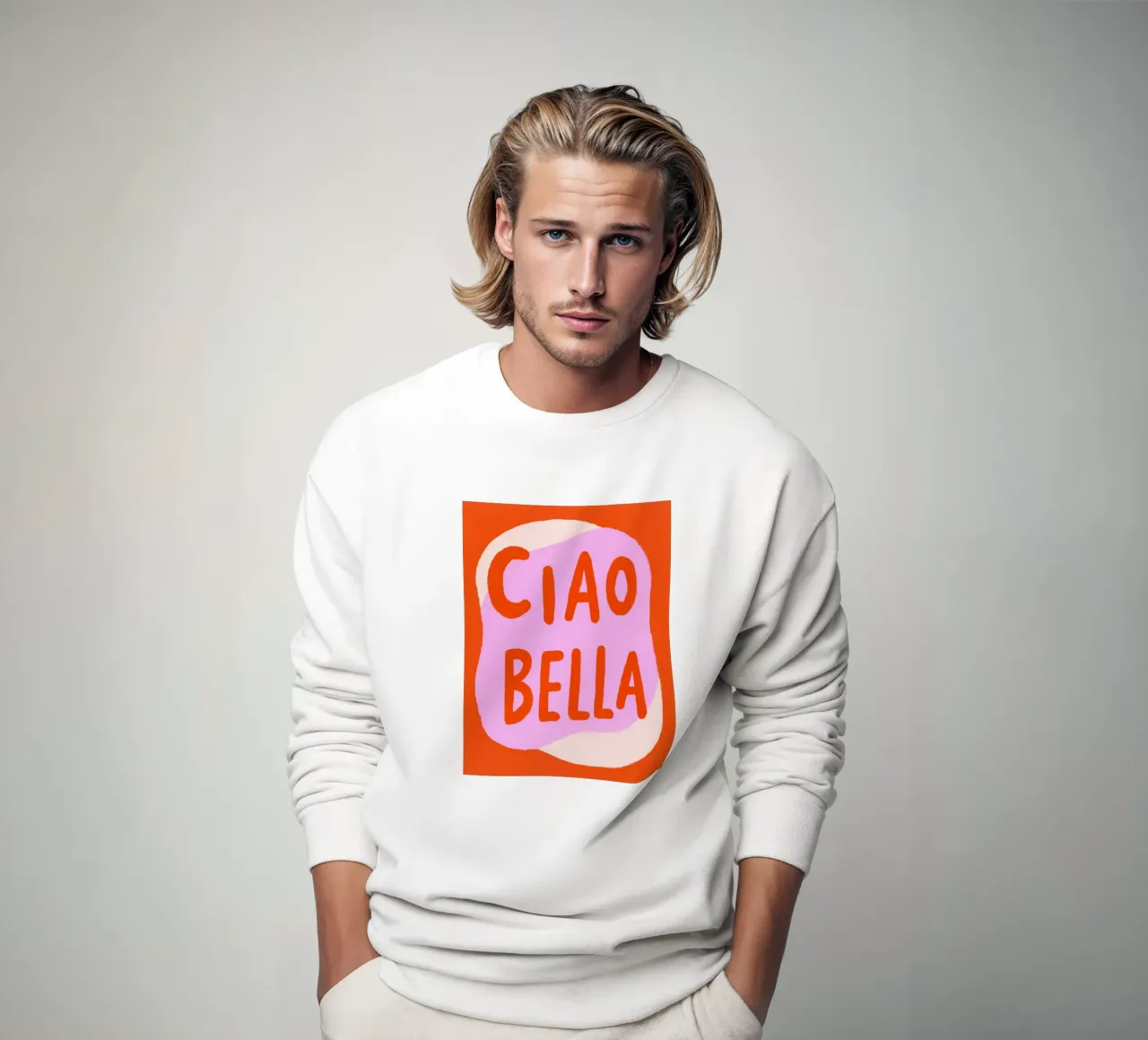 Ciao Bella, orange pop felpa da Carinaprint