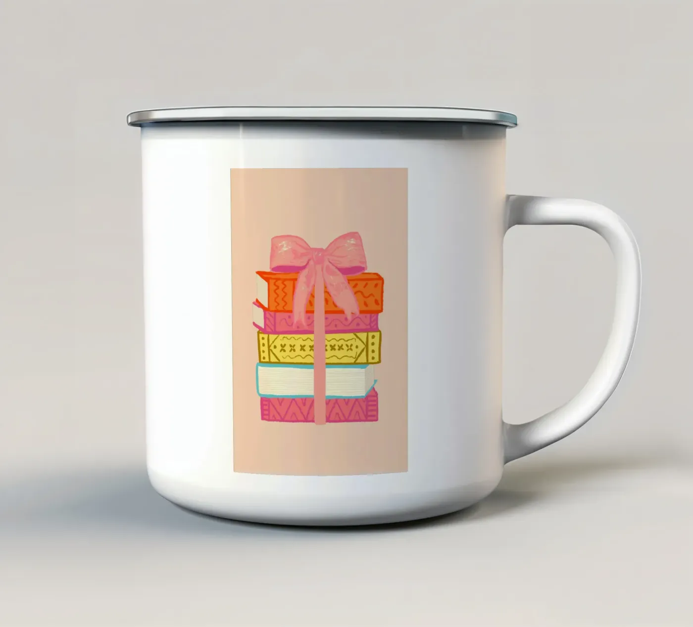 Book Stack enamel mug by Studio Dolci