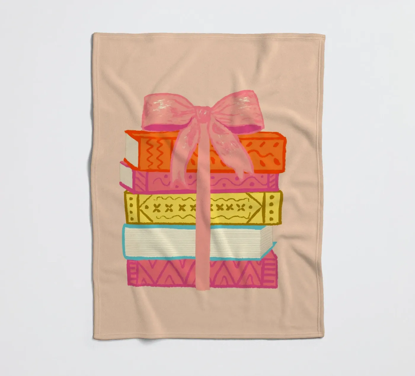 Book Stack fleece blanket by Studio Dolci