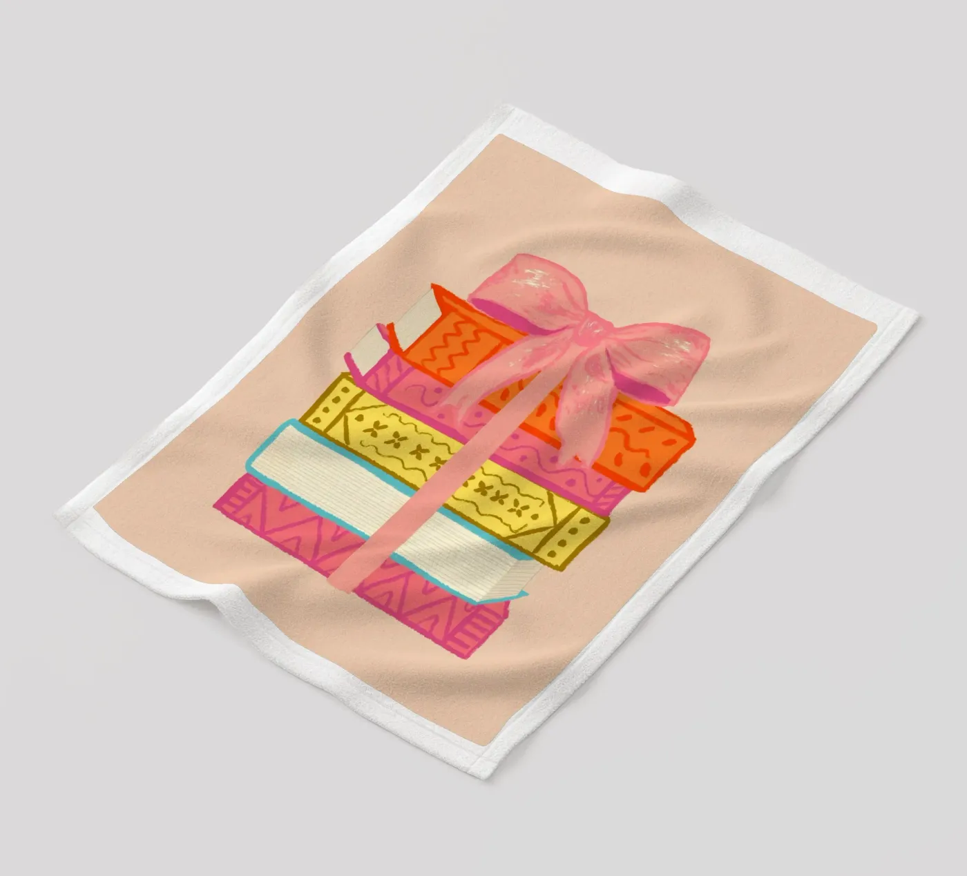 Book Stack fleece blanket by Studio Dolci