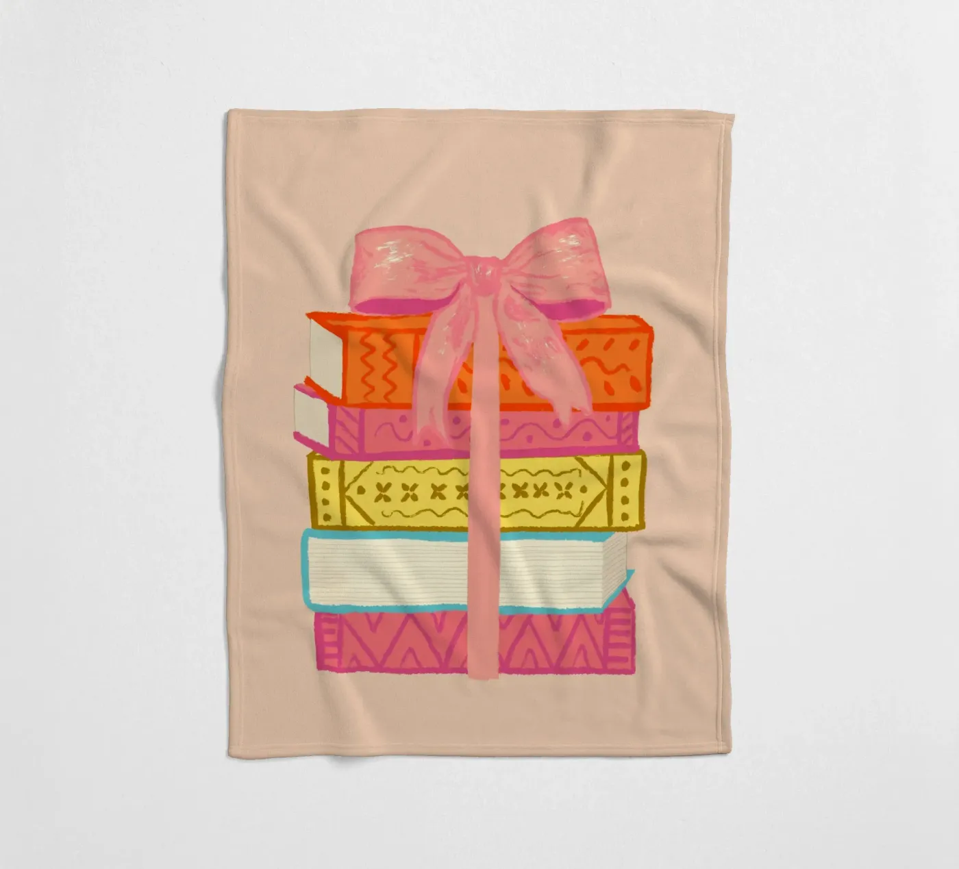 Book Stack fleece blanket by Studio Dolci