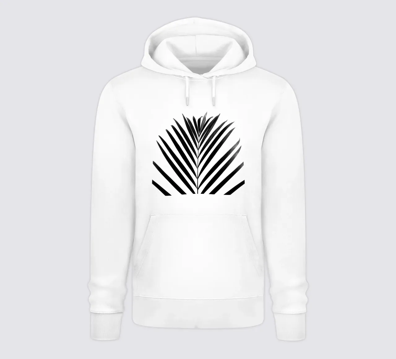 minimal PALM leaf - black & white edition felpa con cappuccio da Studio Nahili