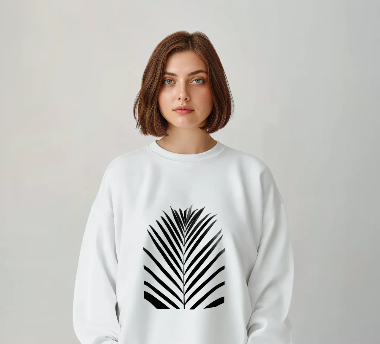 minimal PALM leaf - black & white edition felpa da Studio Nahili
